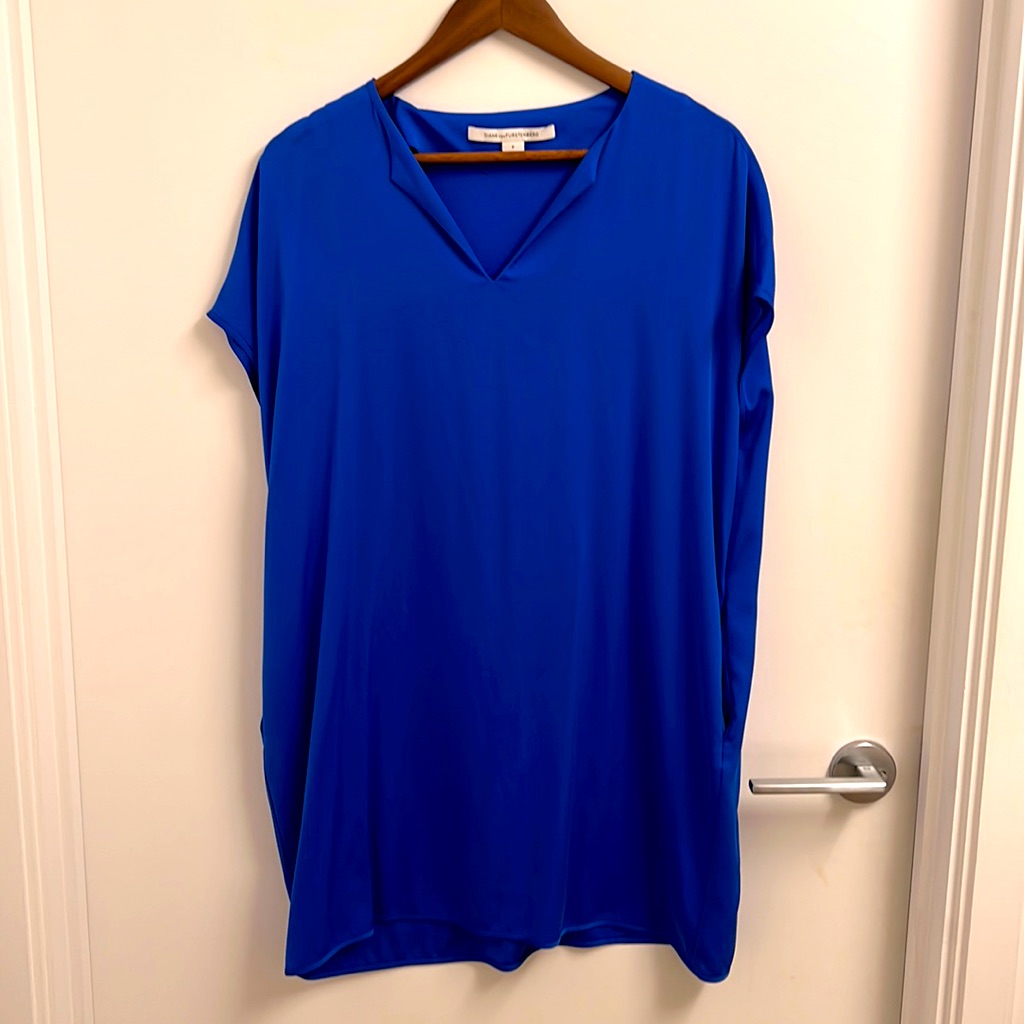 Diane Von Furstenberg - Cobalt Blue Mini Dress / Caftan - Size P